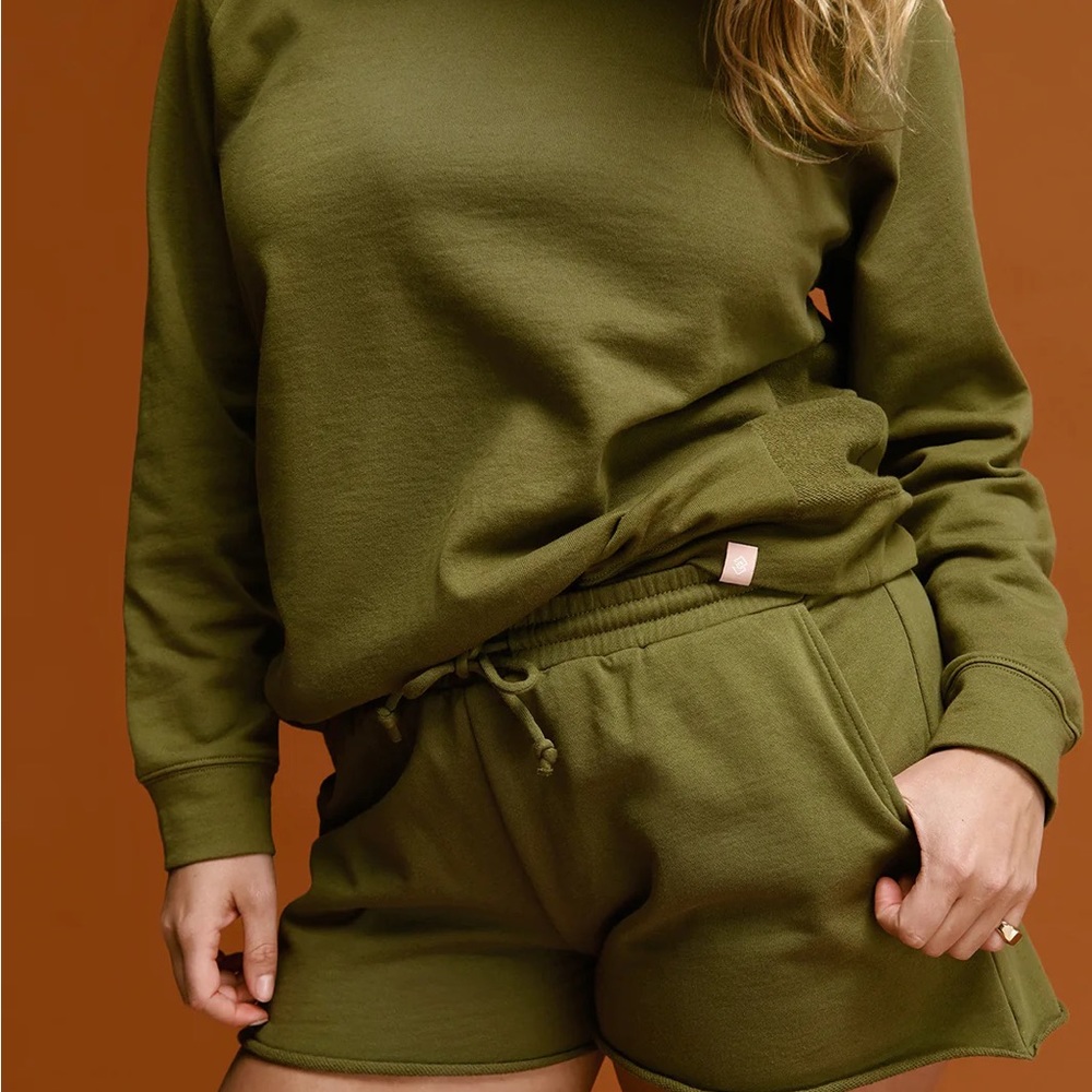 ThirdLove Weekend Terry Shorts olive green